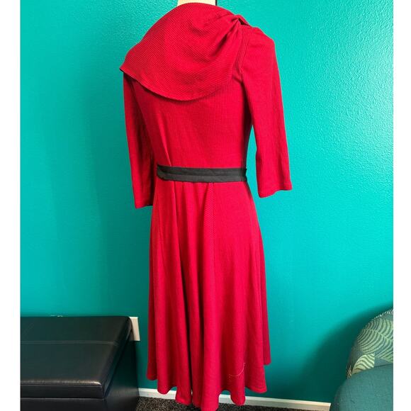 Signature by Robbie Bee Vintage Red Midi Dress Women's Medium - Picture 8 of 12